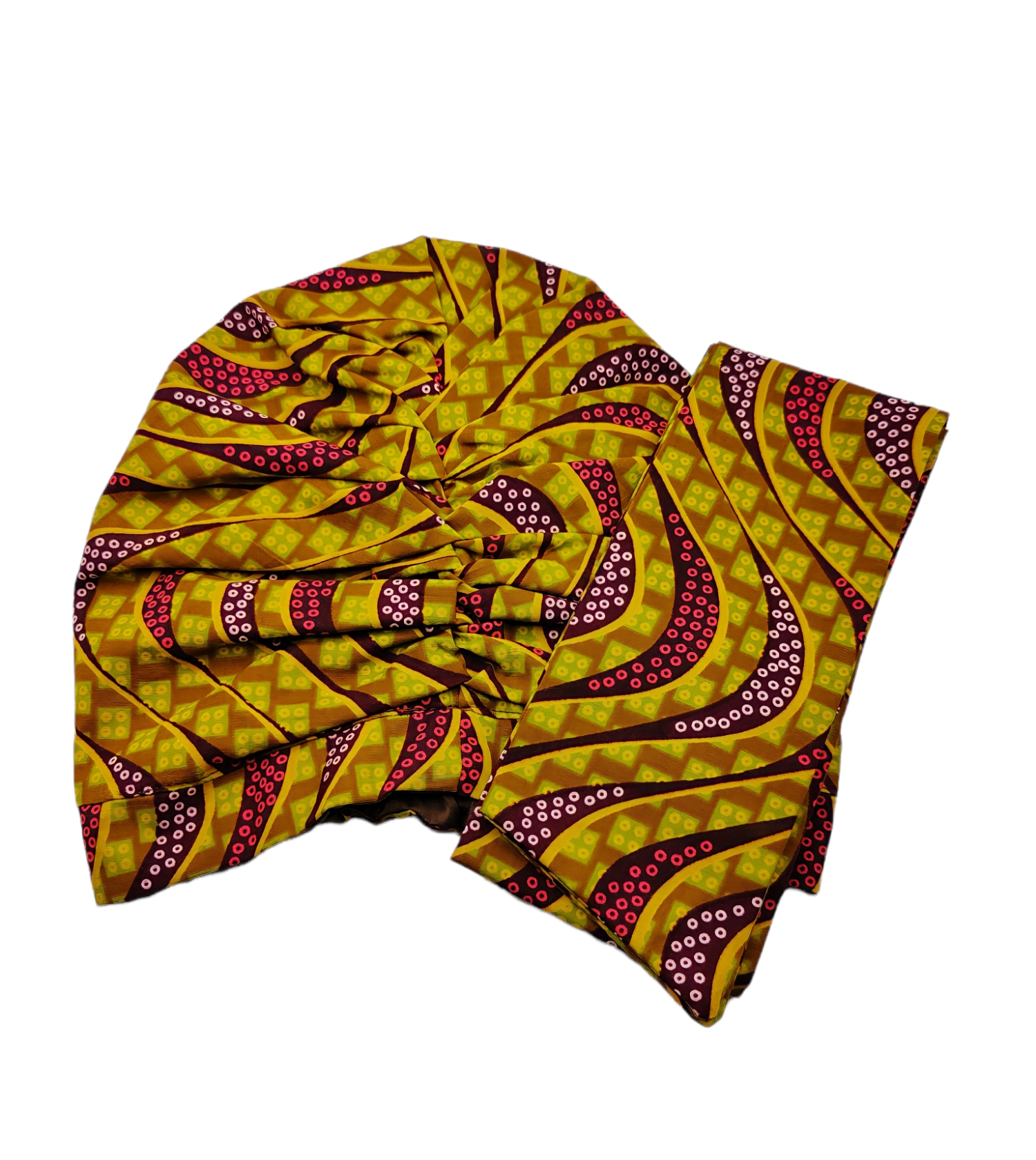 EWURAFUA pre-tied headwrap with strip tie